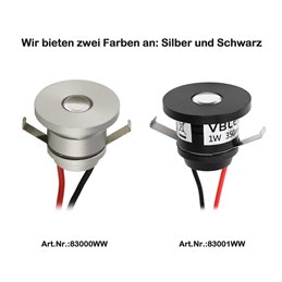 1W LED Mini Recessed Spotlight "ALDYNE" Black 3VDC 350mA 3000K