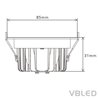 LED recessed spotlight downlight, round, white, warm white, 10W