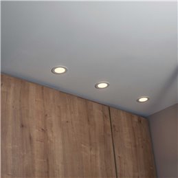 LED recessed spotlight downlight, round, white, warm white, 10W