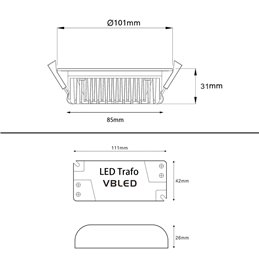 LED recessed luminaire "Whitestar II" - 13W