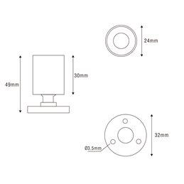 LED Mini Surface Mounted Spotlight "TINI" 1W Rotating & Swivelling