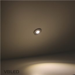1W LED Mini Recessed Spotlight "ALDYNE" Silver - 12VDC - IP65 - 3000K