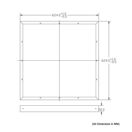 Click System Frame Surface-mounted frame for LED panel with click system (62 cm x 62 cm)