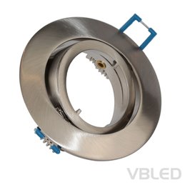 LED mounting frame aluminum - silver optics - round - brushed - swiveling