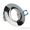 LED mounting frame aluminum - chrome optics - round - shiny - swiveling