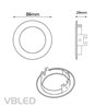 LED mounting frame aluminum - chrome optics - round - shiny - swiveling