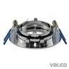 LED mounting frame aluminum - chrome optics - round - shiny - swiveling
