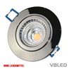 LED mounting frame aluminum - chrome optics - round - shiny - swiveling