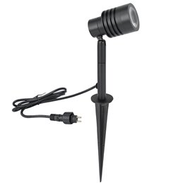 6W Garden spotlight with changeable LED bulb black 12V AC/DC 3000K warm white