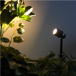 6W Garden spotlight with changeable LED bulb black 12V AC/DC 3000K warm white