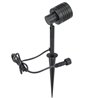 9W Garden spotlight with changeable RGBW bulb black 12V AC/DC and IR remote control