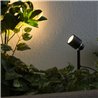 9W Garden spotlight with changeable RGBW bulb black 12V AC/DC and IR remote control
