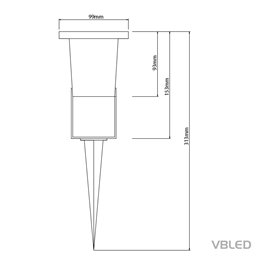 Pond floodlight "Stagnum" (empty housing) 12V - IP65 - aluminum - bulb changeable