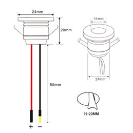 1W LED Mini recessed spot "ALDYNE" - Minispot - 350mA - IP65 - 3000K