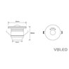 1W LED mini recessed spotlight "LATERA" side light minispot - 350mA - IP44 - 3000K