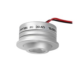 Fisheye 3W LED Spotlight 3000K 12VDC Swivel Silver