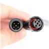 3W RGBW LED recessed spotlight "TITUS" 12VDC black with input and output cable connection