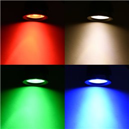 3W RGBW LED recessed spotlight "TITUS" 12VDC black with input and output cable connection