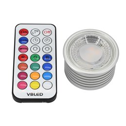 12V RGB+WW Illuminant LED Modules incl. Remote - MR16/GU5.3 -3000K 7W