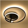 LED ceiling light "Doculus" 2 flame 40W 3000K, round, aluminum / black dimmable