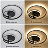 LED ceiling light "Doculus" 2 flame 40W 3000K, round, aluminum / black dimmable