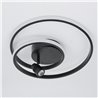 LED ceiling light "Doculus" 2 flame 40W 3000K, round, aluminum / black dimmable