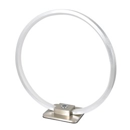 Decorative LED Table Lamp Ring Shape Dimmable 15W 3000K Aluminum, Silver