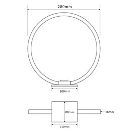 Decorative LED Table Lamp Ring Shape Dimmable 15W 3000K Aluminum, Silver