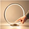 Decorative LED Table Lamp Ring Shape Dimmable 15W 3000K Aluminum, Silver