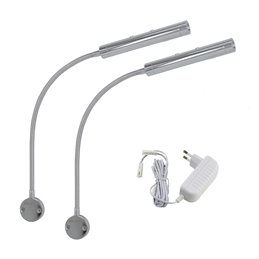 Set of 2 LED bed lighting reading lamp two flames- 2X6W -3000K - DIMMABLE