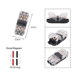 Connector low voltage 2-fold