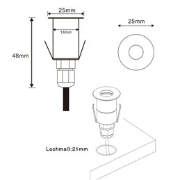 Mini LED recessed floor light Floor Mini single spot IP67 3000K