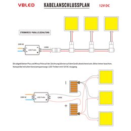 Mini LED panel under cabinet light 12VDC / 3,5W / 100x100x5mm