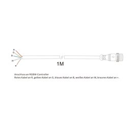 RGBW CABLE with connector 5X0,35MM²