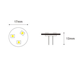 G4 LED pin base bulb / 3 LEDs - 12V AC/DC - Warm white - 1W