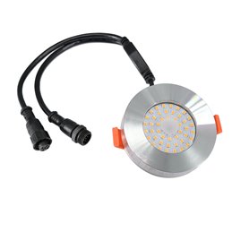6W RGB+WW 12V DC LED Recessed Lights with Input and Output Cable Connection