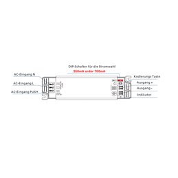 Wireless LED power supply constant current / 350mA / 700mA / 18-36W / "INATUS
