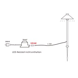 Gartus "Flat Hat" LED Bollard Light 12V AC/DC 6W 3000K
