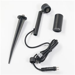 1,5W LED Garden Spotlight black LED changeable Illuminant 12VAC/DC Warm white 3000K