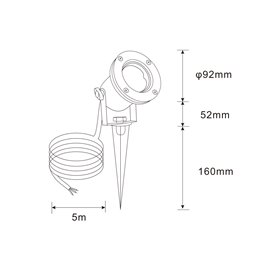 LED garden spotlight 230V, stainless steel IP68