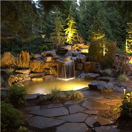 LED garden spotlight 230V, stainless steel IP68