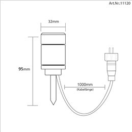 RGB+W LED Garden Light "STELLA" - 1W - 12V AC - IP65
