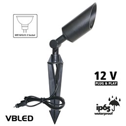 Garden Light Black Garden Spot with Ground Spike 12V incl. MR16 GU5.3 LED Spot 5W 3000K