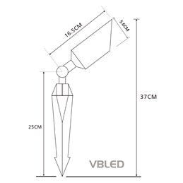 Garden Light Black Garden Spot with Ground Spike 12V incl. MR16 GU5.3 LED Spot 5W 3000K