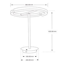 LED table lamp Vega 18W 3000K in black including USB charger and power adapter