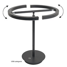 LED table lamp Vega 18W 3000K in black including USB charger and power adapter