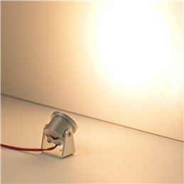 1W Mini LED Surface Mount Spotlight "Alyana" Silver 12VDC 3000K