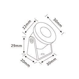 1W Mini LED Surface Mount Spotlight "Alyana" black 12VDC 3000K