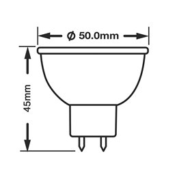 MR16 GU5.3 LED lamps, dimmable, 450LM, 5W replacement for 50W halogen lamps, warm white(2900K), 12V A